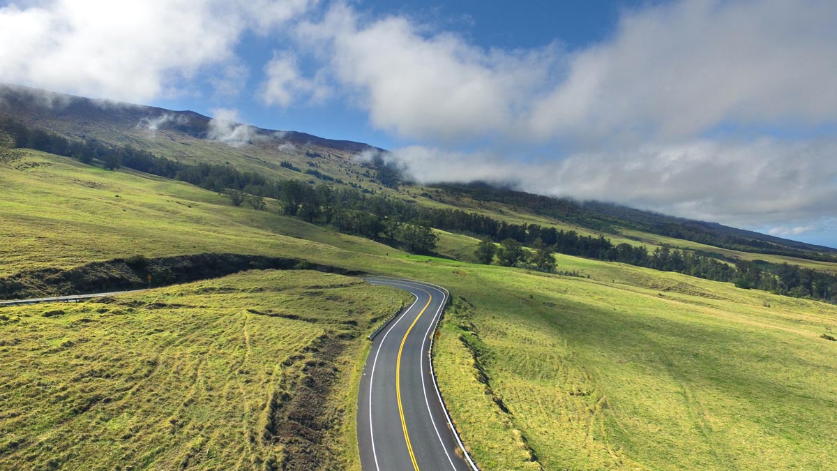 scenic road from haleakala summit